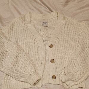 Abercrombie & Fitch Off-White Knit Cardigan